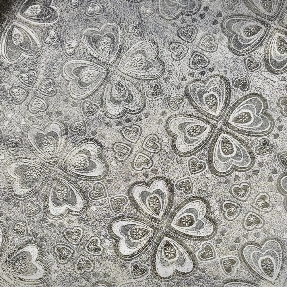 Gray Decorative Vanity Tray with Patterned Insert 17.5 x 12 x 2